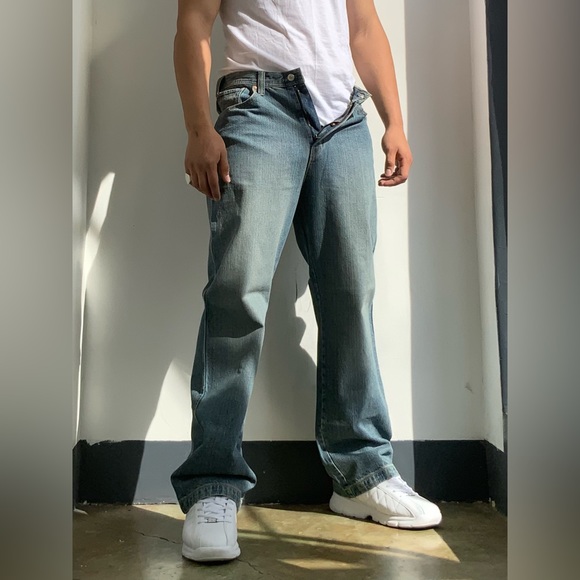 Men’s Def Jam Mid Blue Vintage Denim Pants - Picture 2 of 8